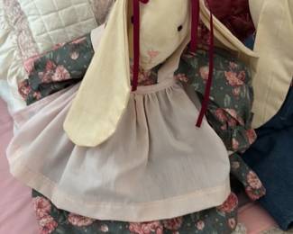 Vintage Floral Print Stuffed Bunny