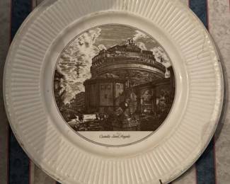 Collection of Three Transferware Plates Depicting Italian Architecural Views