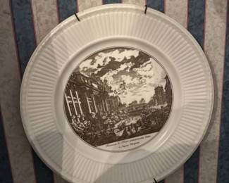 Collection of Three Transferware Plates Depicting Italian Architecural Views