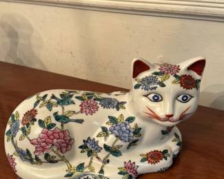Chinese Porcelain Cat Figurine