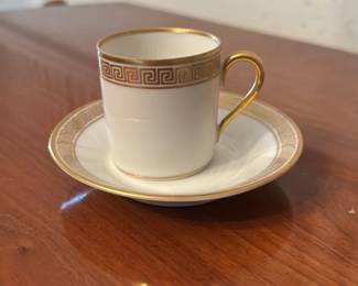 Hertel Jacob Bavaria "Greek Key" Demitasse Cup and Saucer