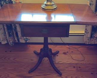 Antique Cellarette Cabinet with Lamp and Clock