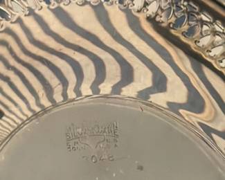 Oval Silver Plated Tray with Pierced Rim