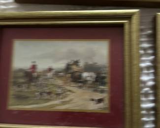 Set of Three Framed Hunting Scenes