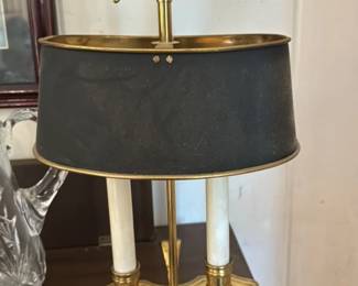 Vintage Brass Sconce with Black Shade