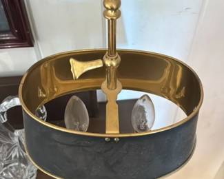 Vintage Brass Sconce with Black Shade