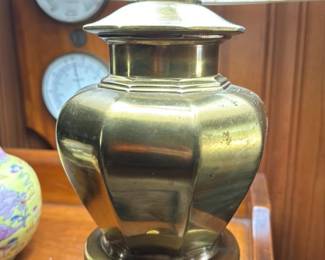 Brass Table Lamp with Cream Bell Shade