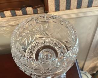 Cut Crystal Footed Bowl