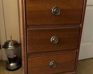 Antique Wooden Cabinet with Three Drawers