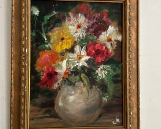 Vintage Floral Stillife Oil Painting