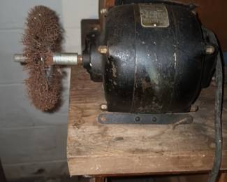Vintage Electric Motor with Buffing Wheel
