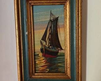 Vintage Ship Painting
