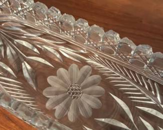 Antique Cut Glass Relish Dish