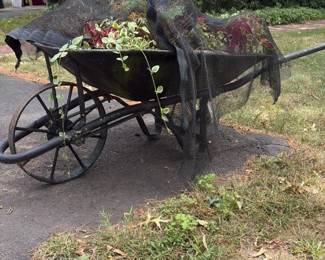Antique Metal Wheelbarrow Planter