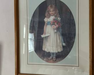 Victorian Girl with Flowers and Letter