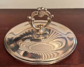 Antique Silver Plated Footed Cake Stand with Handle