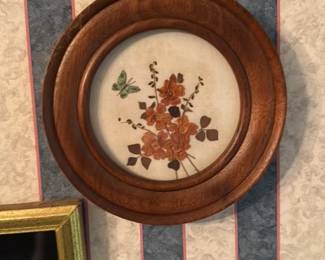 Framed Floral and Butterfly Artwork