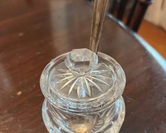 Crystal Sugar Bowl with Spoon