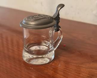 Pewter and Glass Beer Stein