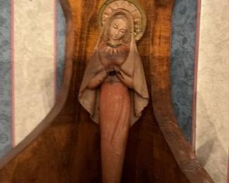 Antique Wooden Carving of a Saint