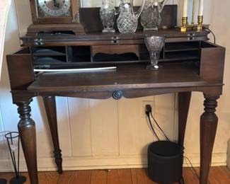 Antique Writing Desk with Glassware