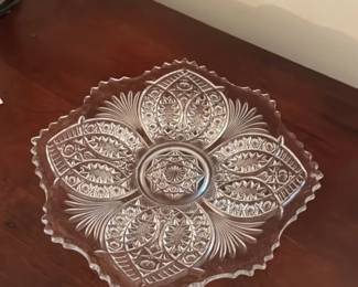 Victorian Pressed Glass Serving Tray
