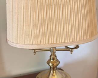 Vintage Pleated Fabric Lampshade with Brass Sconce
