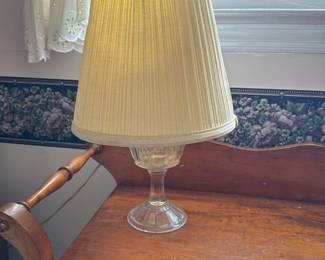 Antique Oil Lamp with Frosted Glass Base