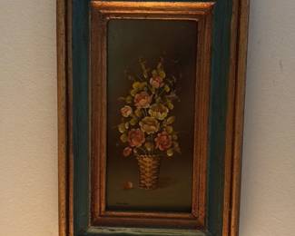 Framed Floral Still Life Painting