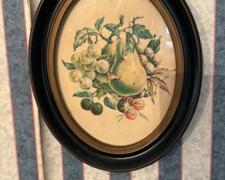 Oval Framed Fruit Still Life Print