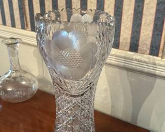 Antique Cut Crystal Vase