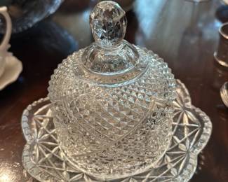 Cut Crystal Compote Dish with Lid