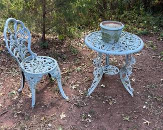 Antique Cast Iron Garden Table and Chairs Set