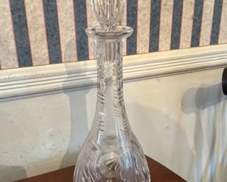 Crystal Decanter with Engraved Floral Pattern