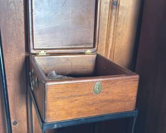 Antique Wooden Display Cabinet with Glass Insert
