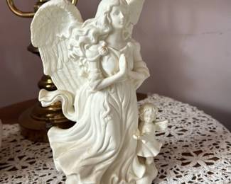 Porcelain Angel Figurine with Child