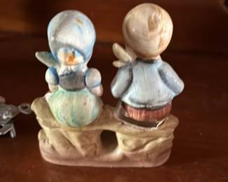 Vintage Ceramic Figurine of Two Children Playing Accordian