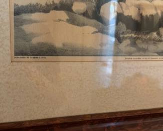 Currier & Ives "The Old Mill- Winter" Lithograph