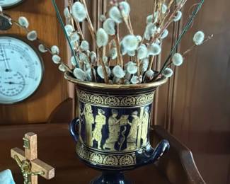 Blue and Gold Greek Vase