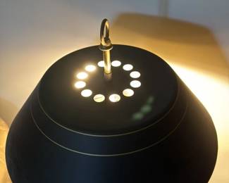 Vintage Brass Candlestick Table Lamp with Black Empire Shade