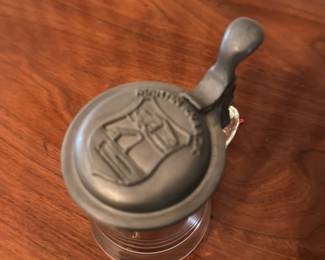 Pewter and Glass Beer Stein