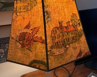 Victorian Pressed Glass Oil Lamp with Enameled Shade