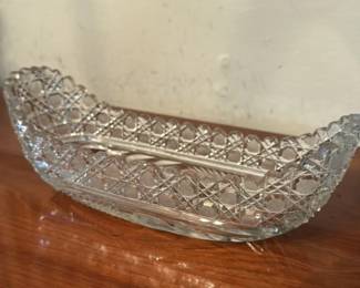 Antique Cut Glass Relish Dish