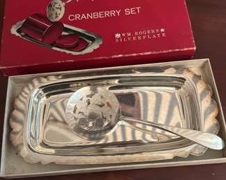 Wm. Rogers Silverplate Cranberry Set