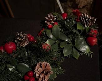 Artificial Christmas Wreath and Nativity Scene