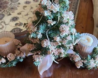 Artificial Floral Arrangement with Candles