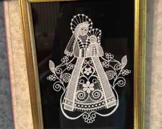 Antique Bobbin Lace Figurine