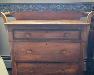Antique Pine Dresser with Mirror