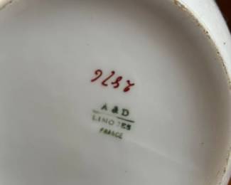 Antique Limoges Porcelain Pitcher with Floral Decoration