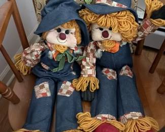 Pair of Scarecrow Decorative Figures